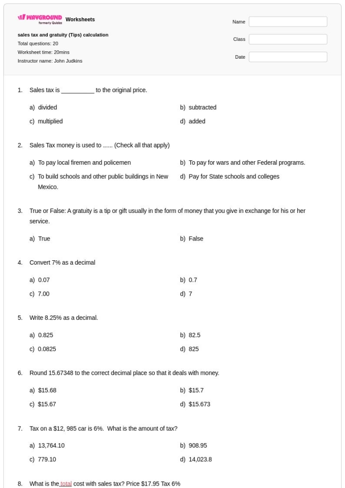 Learn to Calculate Sales Tax With Fun Baseball Game Snacks Seventh grade student calculating sales tax on baseball snacks at a concession stand