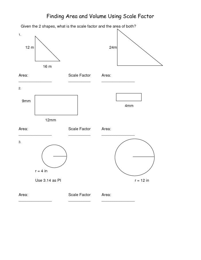 Find Areas Using Scale Drawings worksheet for seventh-grade math Worksheet showing a scale drawing exercise for calculating areas