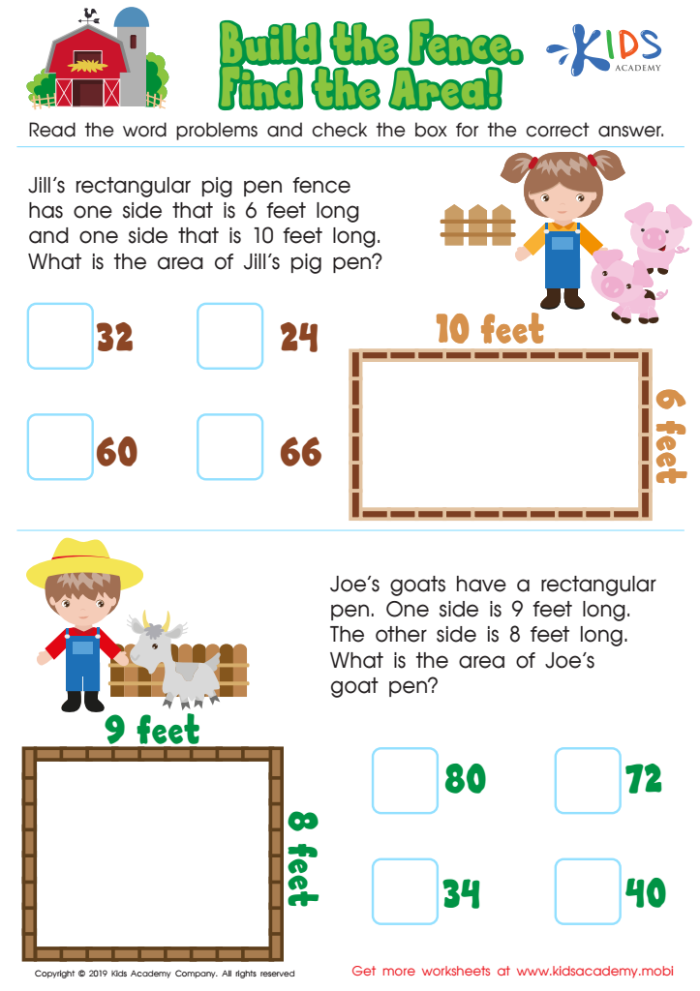 Finding Area From Scale Drawings: Word Problems worksheet for Seventh Grade