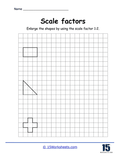 Scaling Practice Worksheet Number Nineteen for Measurement and Fractions Fifth grade math worksheet focused on scaling whole numbers by fractions