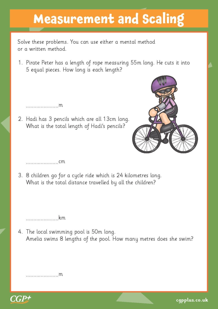 Scaling Practice Worksheet 6: Multiplying Whole Numbers and Fractions Fifth grade math worksheet focused on scaling numbers by multiplying whole numbers and fractions
