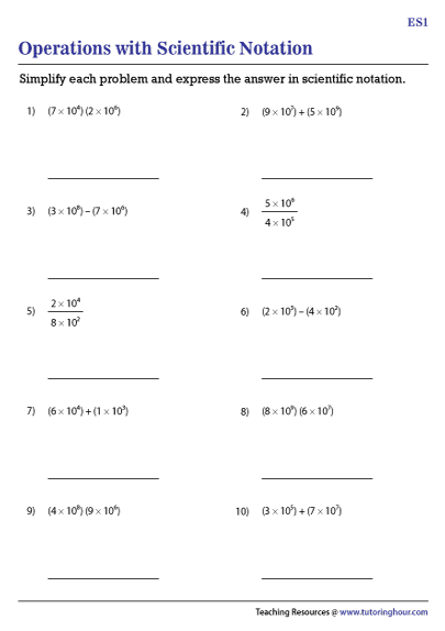 Numbers in Scientific Notation worksheet number eighteen for eighth grade place value practice Eighth grade math worksheet focusing on converting numbers between standard form and scientific notation