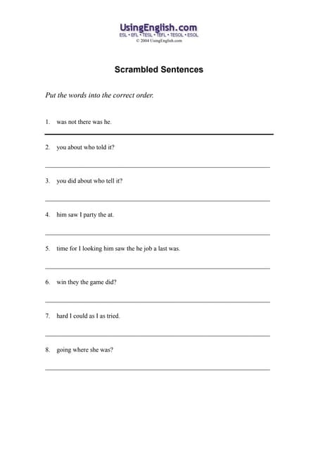 ALT text for a second-grade worksheet featuring scrambled sentences about crazy cakes