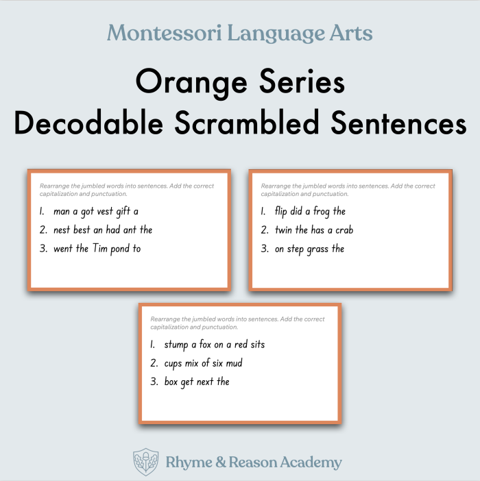 Colorful worksheet featuring scrambled sentences about crazy cakes for second graders