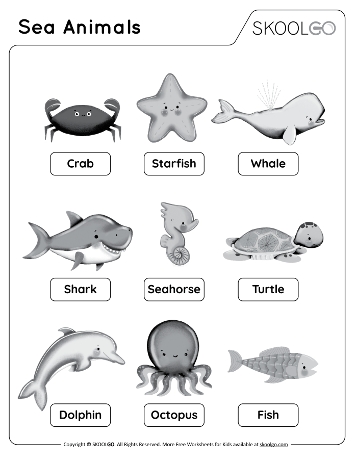 Colorful rulers and sea creatures for measurement practice in a second-grade worksheet
