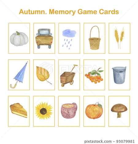 A colorful set of playing cards featuring seasonal themes for a geometry worksheet. Playing Cards worksheet showcasing winter, spring, summer, and fall for third graders.