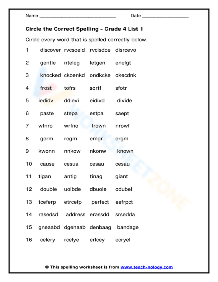 Worksheet for correcting spelling mistakes related to seasons for sixth graders