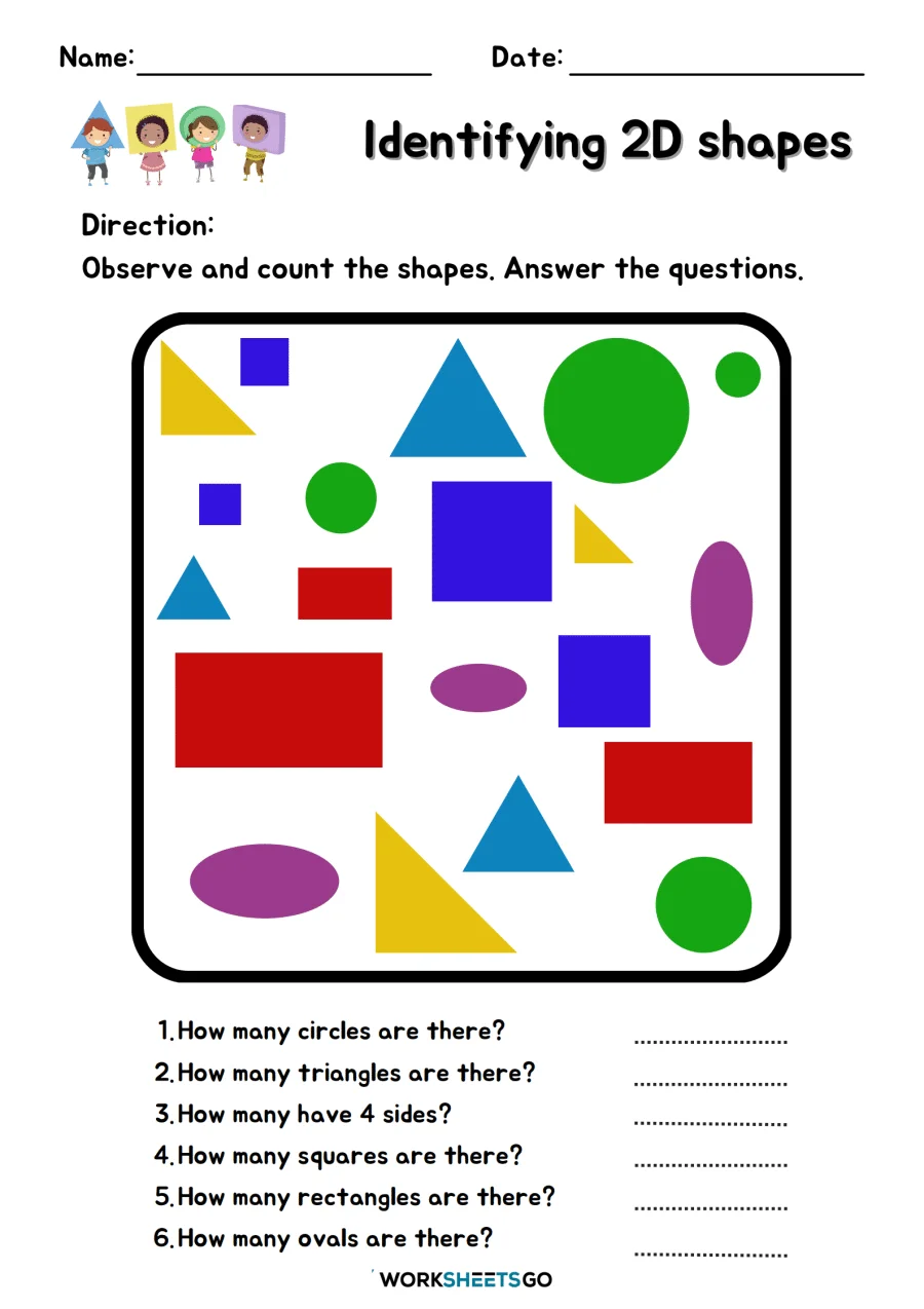 Worksheet for identifying faces, vertices, and edges of 3D geometric shapes