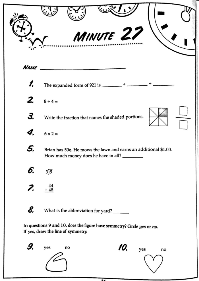 Second grade students practice 2 minute math addition skills with this fast-paced worksheet