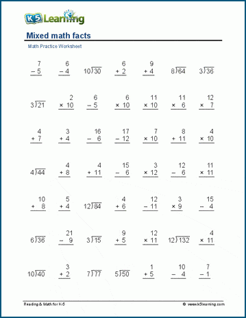 Two-digit addition and subtraction practice worksheet for second graders