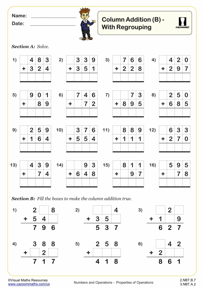 Colorful addition worksheet designed for second graders