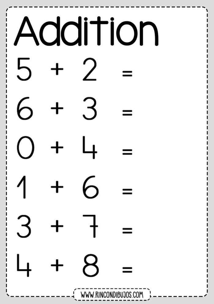 Second grade addition worksheet featuring colorful numbers and fun illustrations
