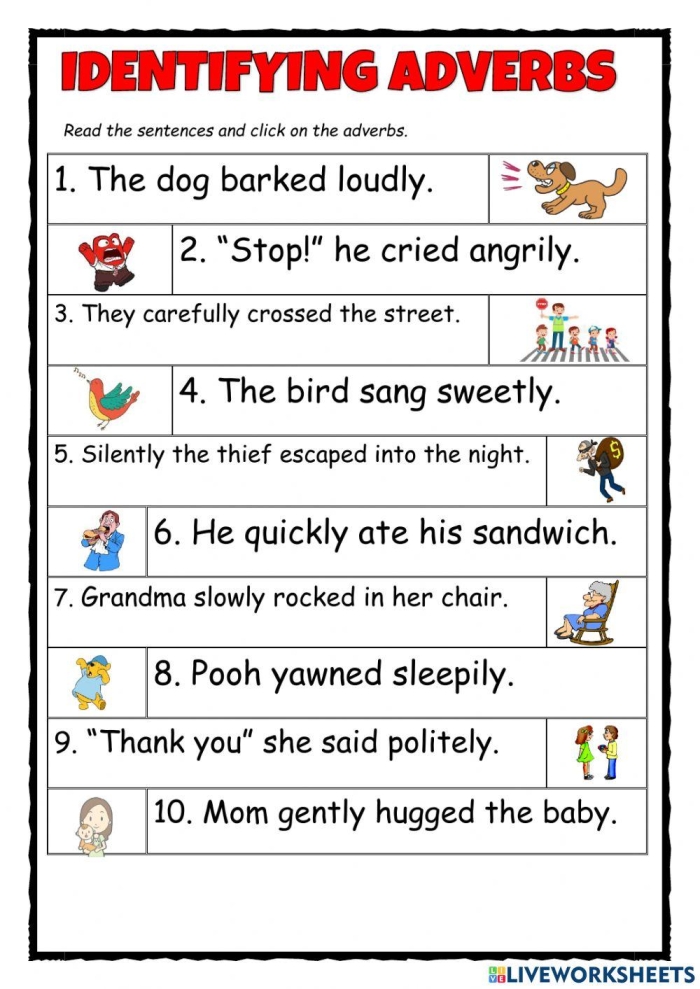 Worksheet for second graders focused on identifying and using adverbs in sentences. Educational resource for understanding adverbs effectively.