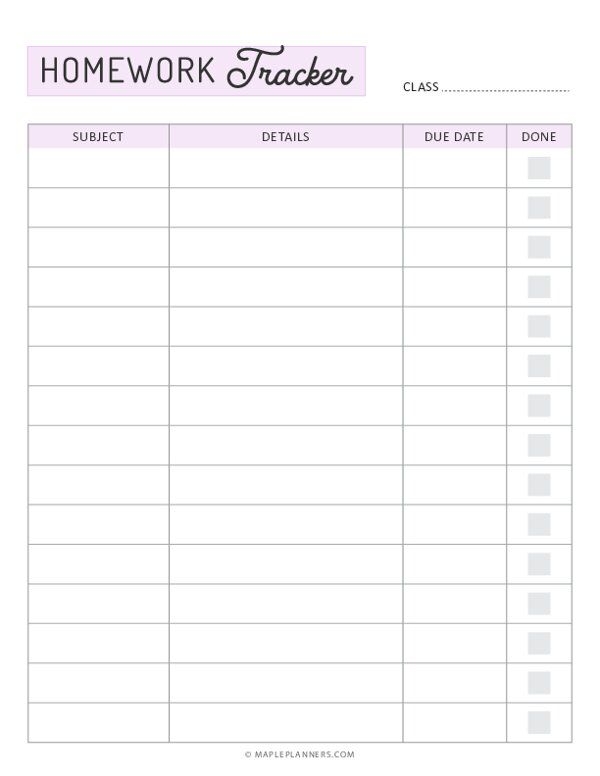 Back to school with a fun homework planner for kids to stay organized Colorful printable homework planner worksheet for second graders featuring algebra activities