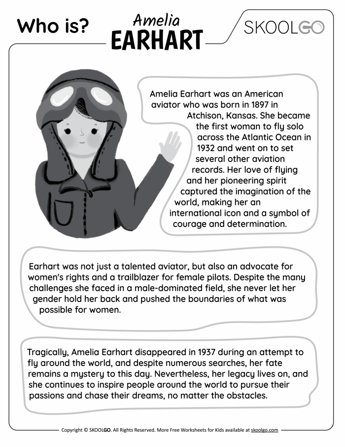 Amelia Earhart Biography Worksheet for Elementary Students - Image 12 Second grade students learning about aviation pioneer Amelia Earhart's biography and historical accomplishments through an educational worksheet activity