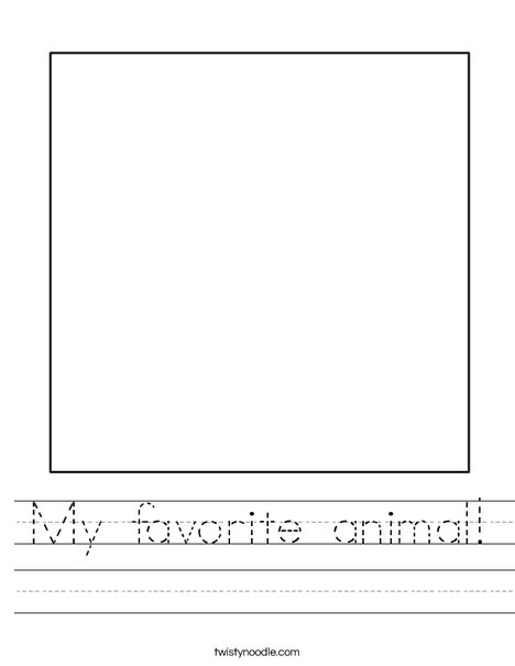 Worksheet for writing about a favorite animal with space for three facts