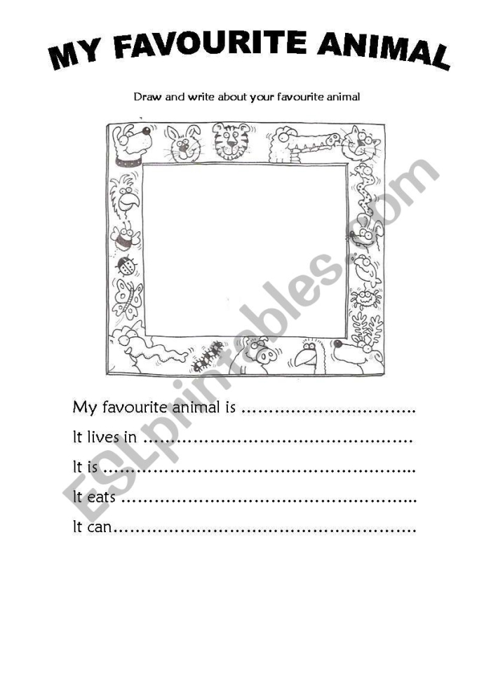Worksheet for second graders to explore their favorite animal with facts