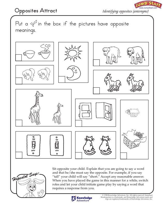 Antonyms Opposites Attract Algebra Worksheet Number 16 Second grade student worksheet for practicing antonyms by selecting the opposite of underlined words
