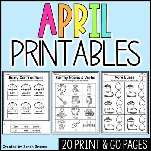April Calendar Worksheet Number 18 Second grade student working on a printable April calendar worksheet for spring