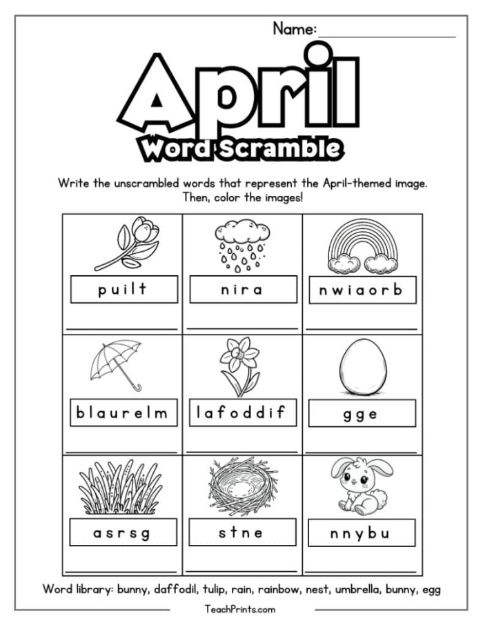 Printable April Calendar Worksheet for Second Grade Reading Lesson 13 A second grade student using a printable April calendar worksheet to count the days of spring