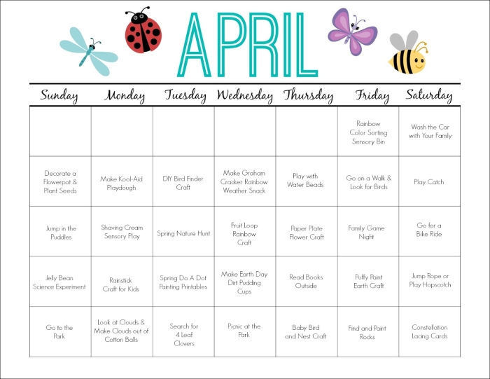 April Calendar Worksheet for Second Grade Students Image 4 Second grade printable April calendar worksheet for counting spring days