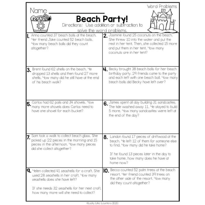 Explore number sequences with this engaging beach-themed math activity for kids Second grade worksheet featuring number patterns on the beach for young learners