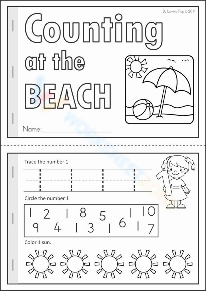 Engaging number patterns activity for young learners to identify sequences Worksheet featuring number patterns on the beach for second graders to practice math skills