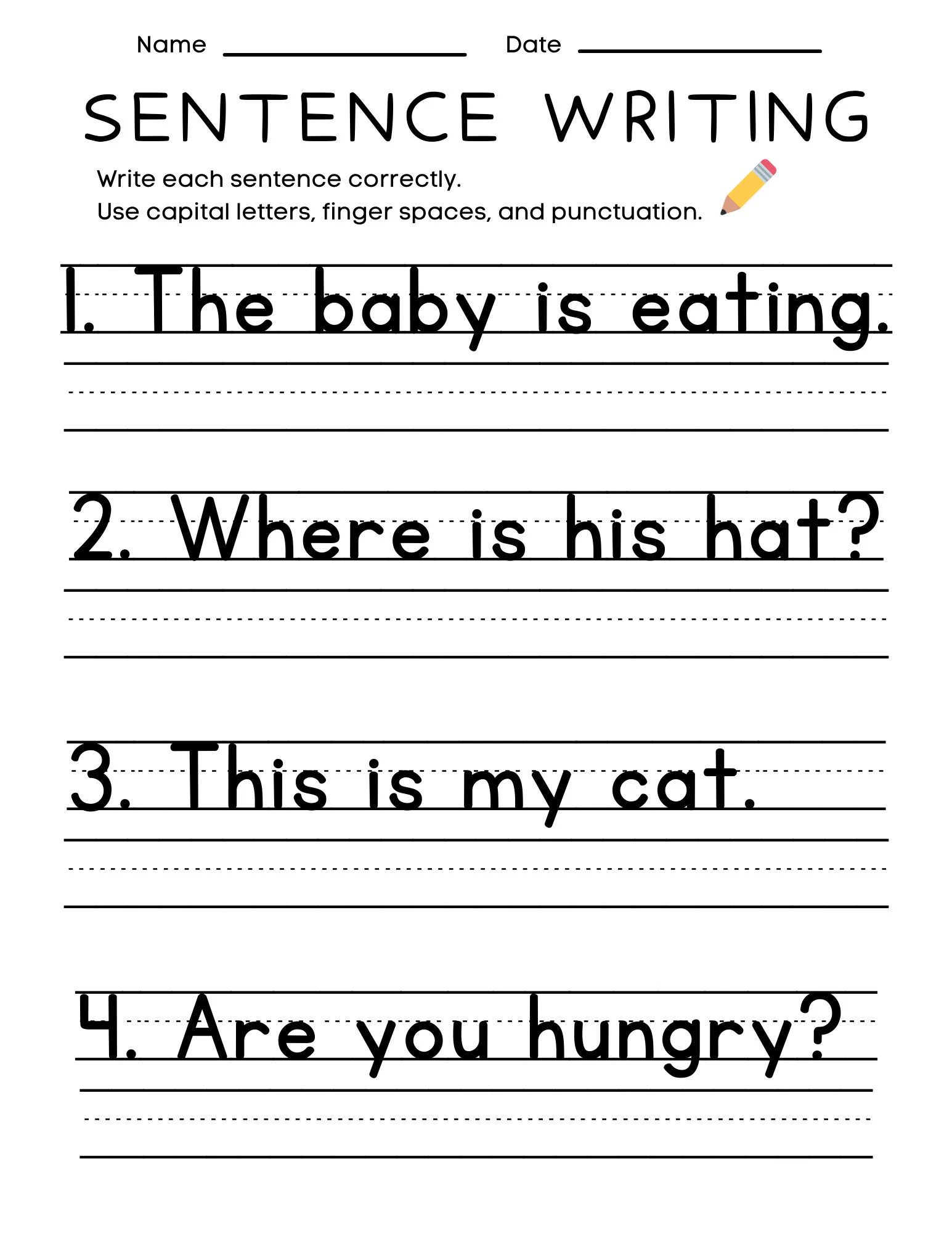 Second grade writing worksheet focusing on crafting engaging introductory sentences for young authors 17 A young student uses the Tips for Writing a Good Beginning Sentence worksheet to practice second grade creative writing skills