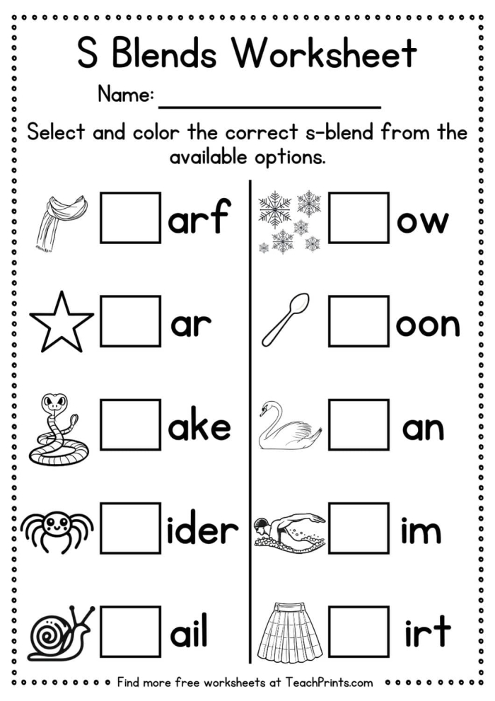 Complete the Sentence Blends in Context Worksheet Number 6 Second grade student completing consonant blends sentences on a counting themed worksheet