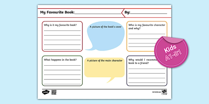 My Favorite Book Outline worksheet for opinion writing assistance Worksheet for organizing thoughts about a favorite book for second graders