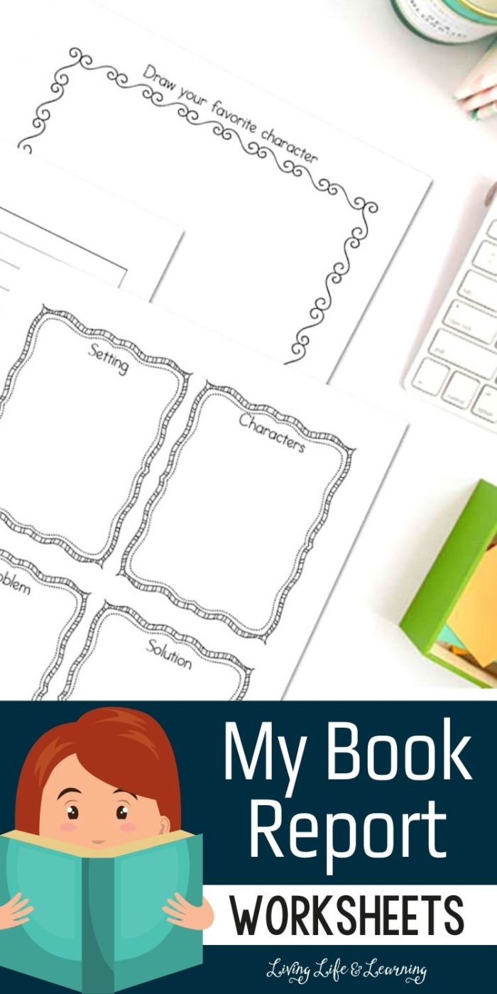 Second grade geography themed book report worksheet for young readers