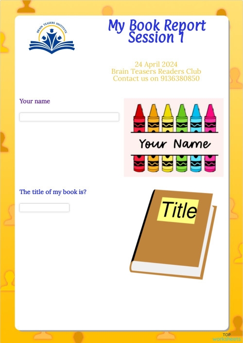 Second grade geography themed My Book Report worksheet for young readers