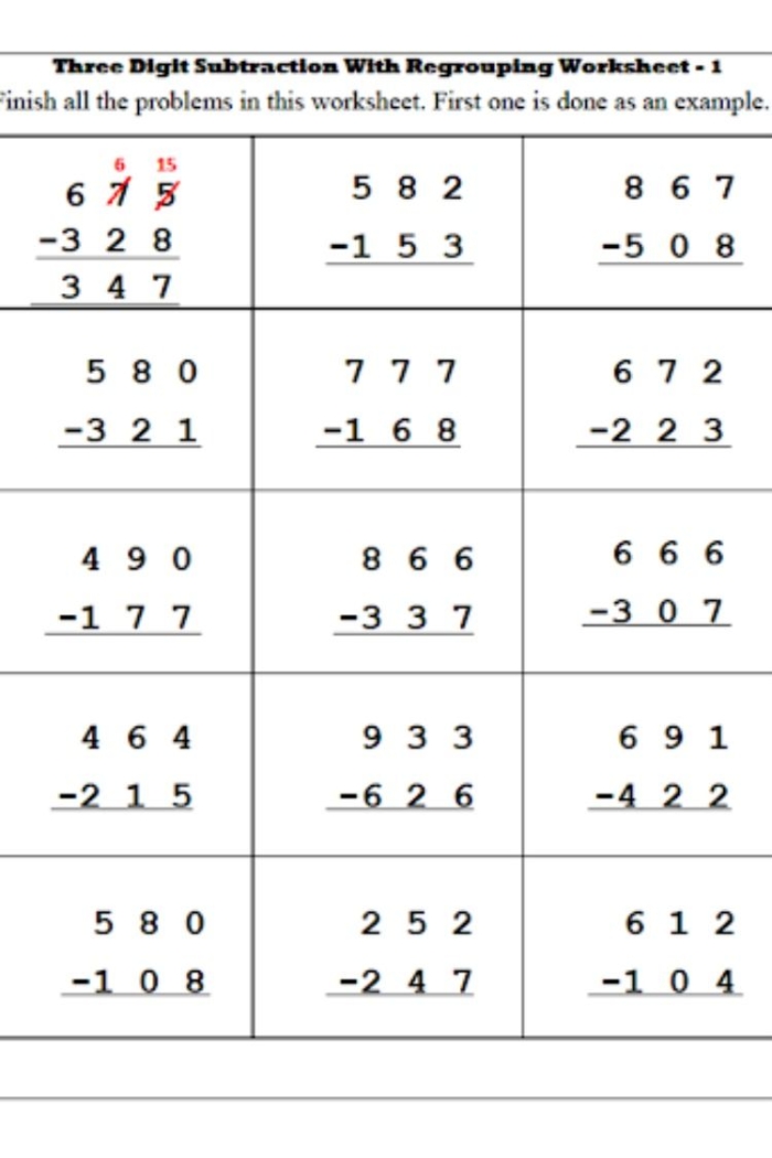 Second grade worksheet on borrowing in two-digit subtraction problems