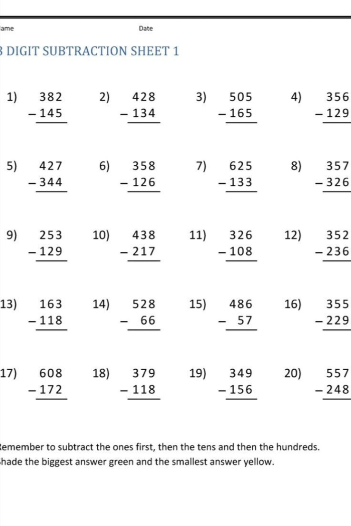 Second grade worksheet on borrowing in subtraction with two-digit problems