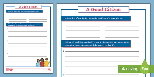 Worksheet illustrating ways to be a good citizen, including voting and community service. Social studies worksheet for second graders on how to practice good citizenship.