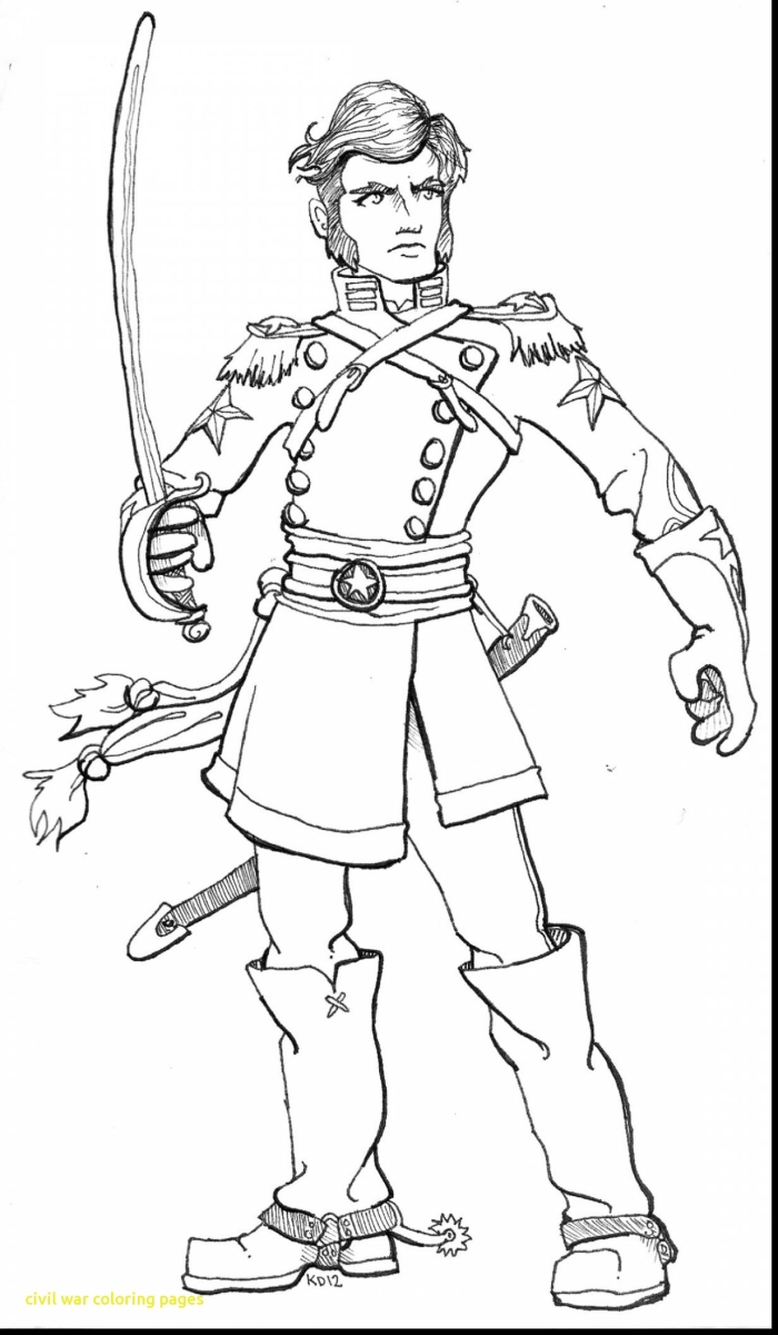 Coloring page featuring Civil War soldiers from opposing sides for educational purposes