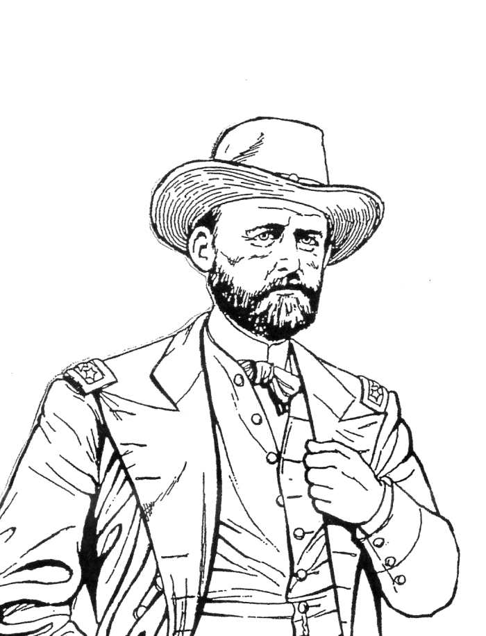 Civil War Coloring Page worksheet featuring soldiers from opposing sides for second graders