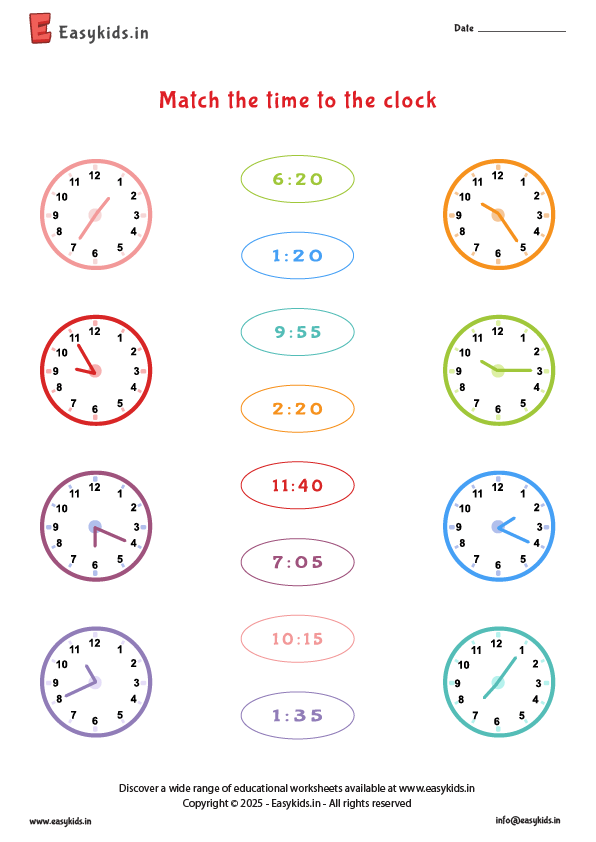 Second grade math worksheet featuring analog and digital clocks to match for practice exercise 24