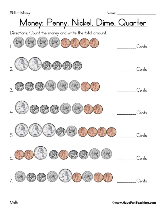 Coin and Dollar Addition Worksheet for Second Grade Money Practice 17 Second grade student worksheet for adding dollar bills and coins to find item prices
