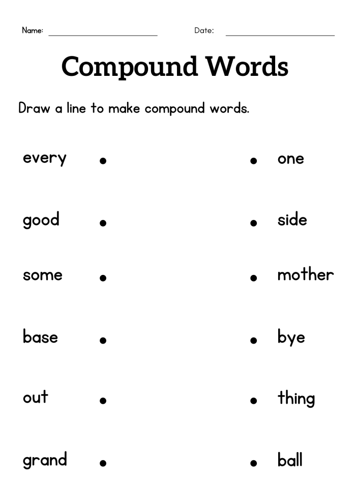Kids engaging with the Word Addition: Compound Words 2 worksheet, combining words with picture clues