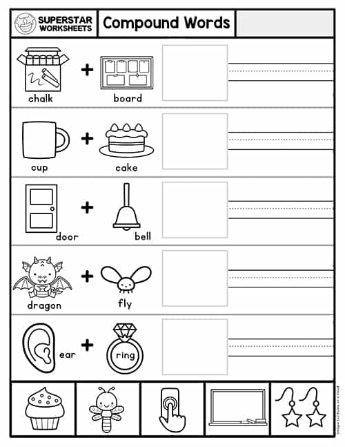 Word Addition Compound Words 3 Worksheet for Second Grade Measurement Lesson Second grade students practicing compound word addition by combining gold and fish into goldfish