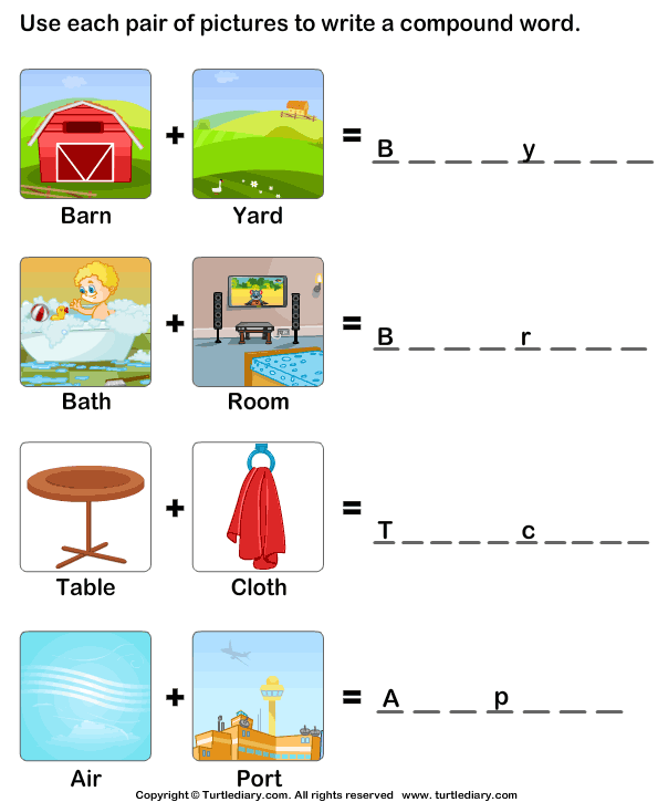 Engaging Make Compound Words practice sheet for young learners Worksheet for practicing the formation of compound words for second graders