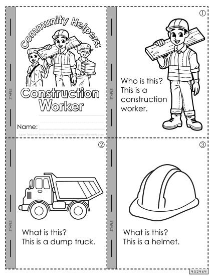 Construction Map worksheet for second graders introducing basic map conventions