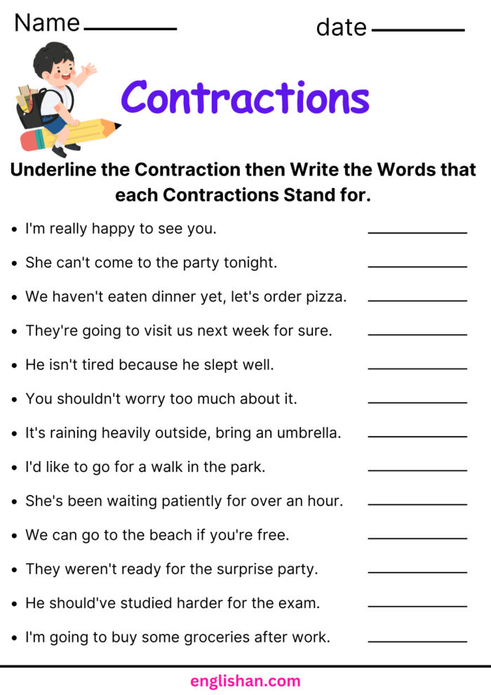 Crystal Clear Contractions Worksheet for Second Grade Grammar Practice 13 Second grade students practice forming contractions with the Crystal Clear Contractions grammar worksheet