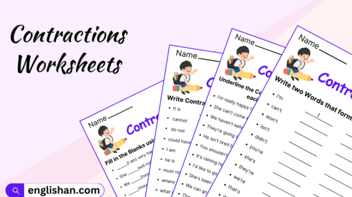 Engaging grammar worksheet focused on contractions for young learners Children working on the Crystal Clear Contractions worksheet for second grade grammar practice