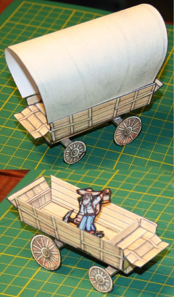 Make a Covered Wagon! geometry project for young explorers Colorful printable worksheet for making a covered wagon for second graders