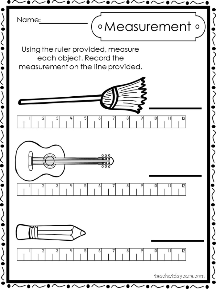 Colorful cowboy worksheet for second graders to practice measuring with a cut-out ruler