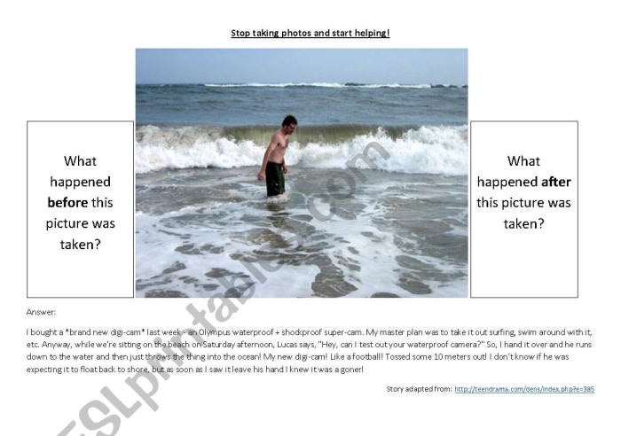 Worksheet featuring the "What Happened Next?" creative writing exercise for second graders