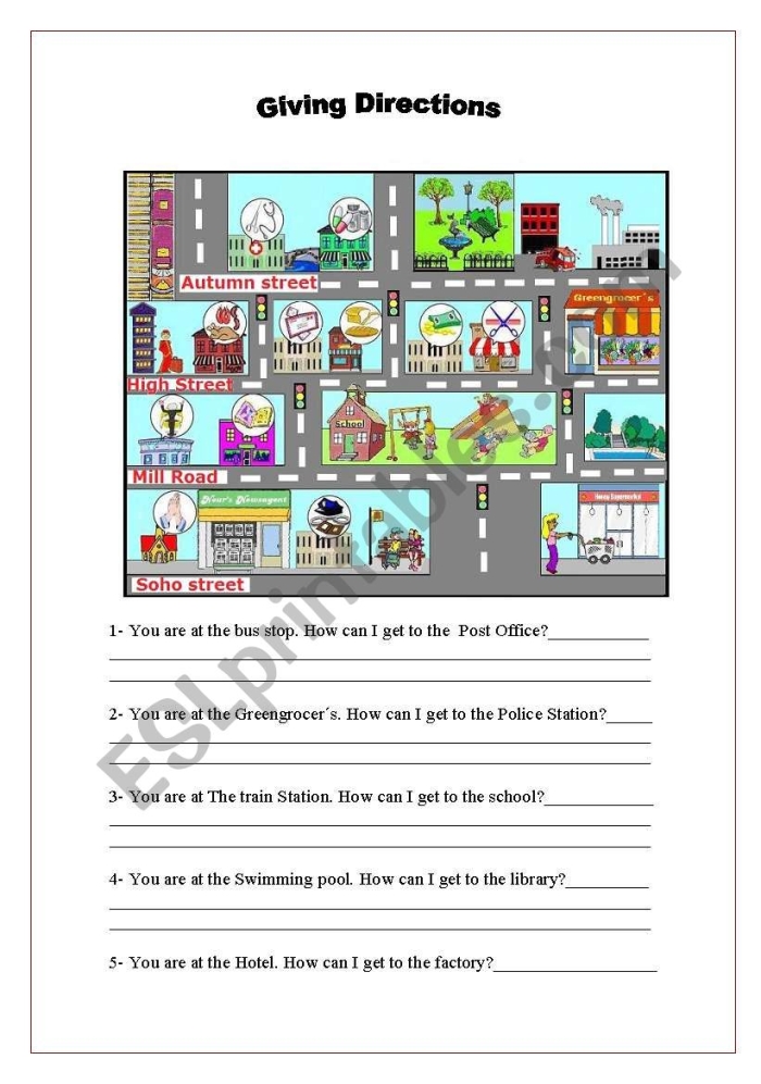Geometry worksheet for Second Grade Students working on the Practice Giving Directions worksheet to guide Joyce to the fair. Engaging second-grade geometry activity focusing on directional skills.