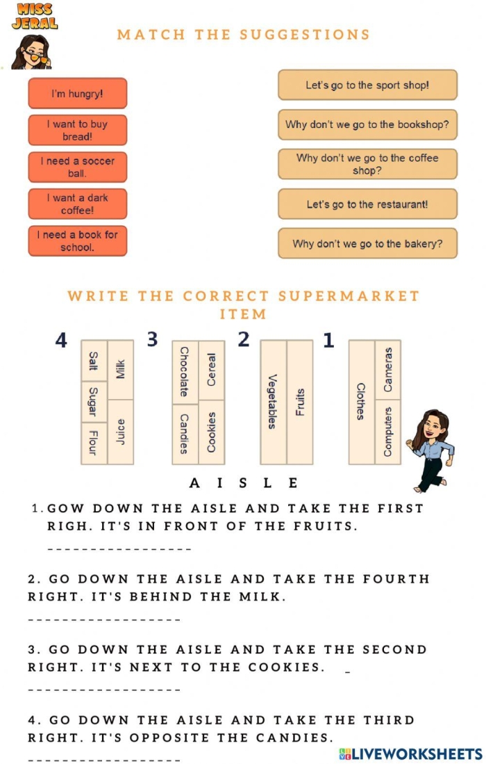 Practice Giving Directions worksheet for geometry activities in second grade Worksheet for second graders to practice giving directions to help Joyce reach the fair
